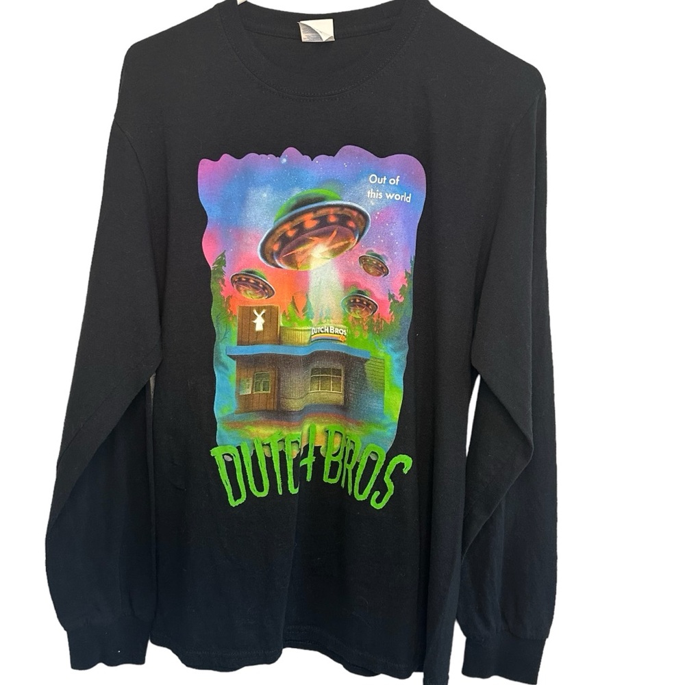 Dutch Bros XS+SMALL+MEDIUM+LARGE+XL Black Neon Colors “OUT OF THIS WORLD”